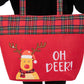 Oh Deer Letter Reindeer Christmas Tote Bag
