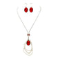 Oval Glass Crystal Triple Abstract Hoop Necklace
