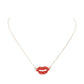 Rhinestone Embellished Lips Pendant Necklace