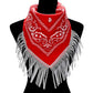 Women's Rhinestone Like Fringe Cowgirl Bandana Scarf