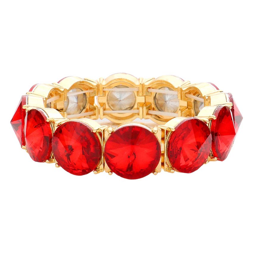 Round Stone Stretch Evening Bracelet