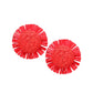 Swirl Raffia Centered Earrings