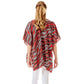 Wavy Printed Lurex Cover Up Poncho Kimono Poncho