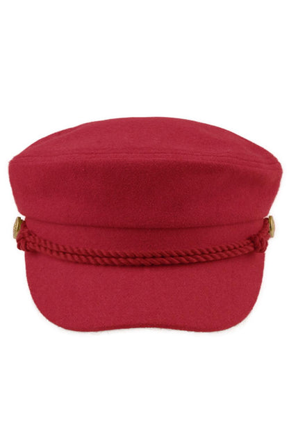 C.C Rope with Button Deco Solid Fisherman's Cap