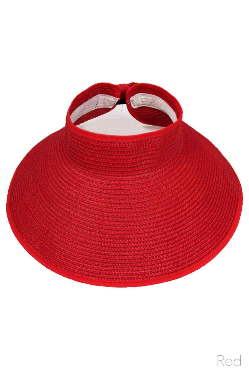 Ribbon roll up visor hat