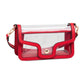 Solid Faux Leather Transparent Rectangle Shoulder Bag