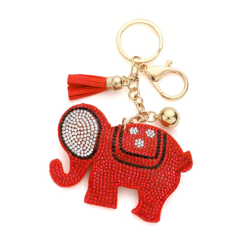 Bling Elephant Tassel Bag Charm