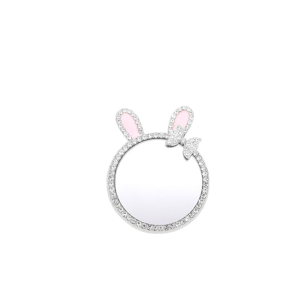 Rhinestone Bunny Bow Mirror Adhesive Phone Grip and Stand