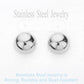 18K Gold Dipped Stainless Steel Metal Dome Stud Earrings