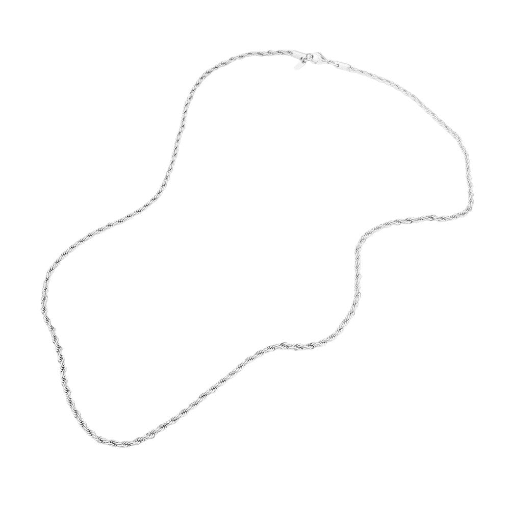 24 INCH, 3mm Stainless Steel Rope Chain Necklace