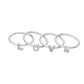 4PCS - LOVE Rhinestone Embellished Message Rings