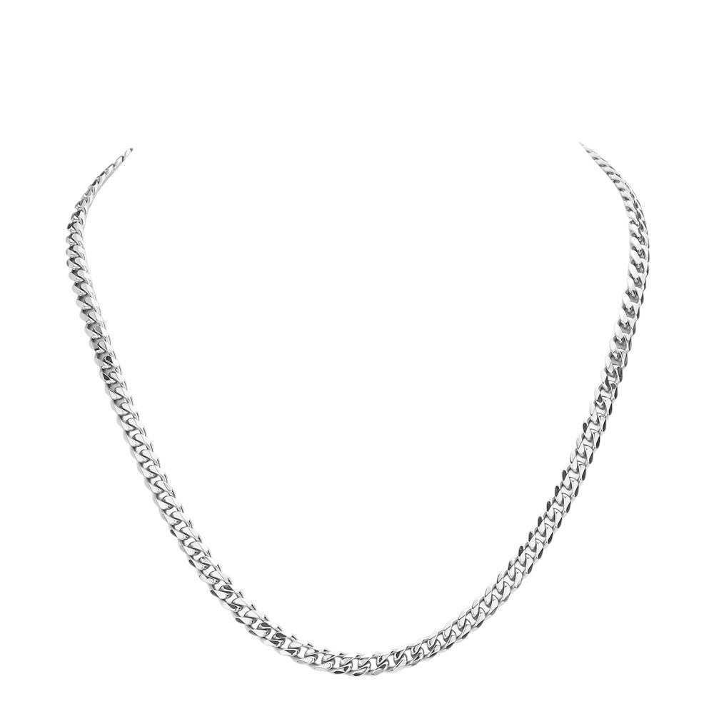 6 Diamond Cut Stainless Steel 20 Inch 6.2mm Cuban Chain Necklace