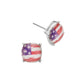 Women's American USA Flag Stud Earrings 4th of July