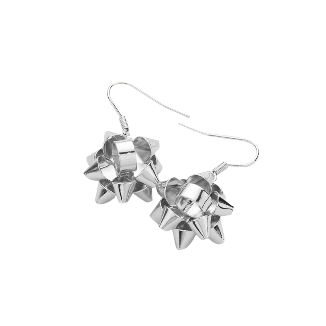 Beautiful Christmas Gift Bow Dangle Earrings