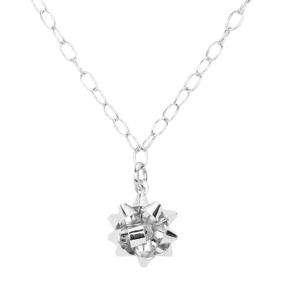 Christmas Gift Bow Necklace