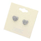 Crystal Pave Heart Stud Earrings