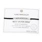 Gold Dipped BEST SISTER Pointed Rope Pull Tie Bracelet