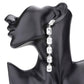 Emerald Cut Stone Link Dangle Evening Earrings