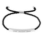 Gold Dipped LIVE LAUGH LOVE Message Rope Pull Tie Bracelet