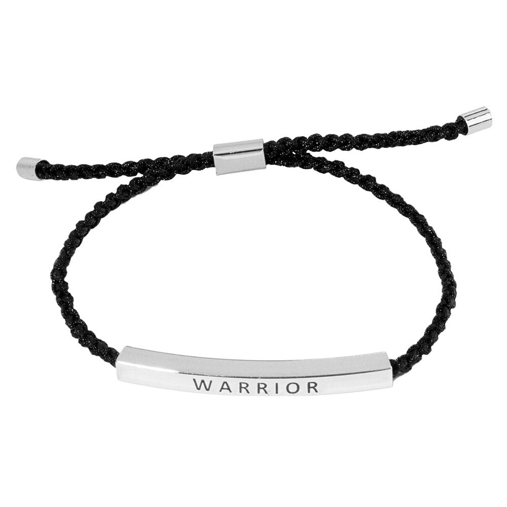 Gold Dipped WARRIOR Bar Pointed Rope Pull Tie Bracelet
