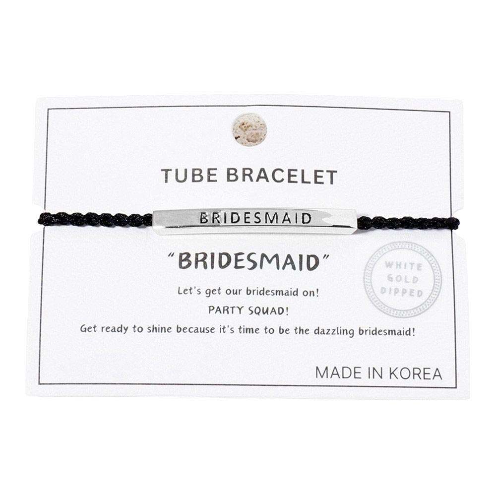 Gold Dipped Bridesmaid Bar Pointed Rope Pull Tie Bracelet