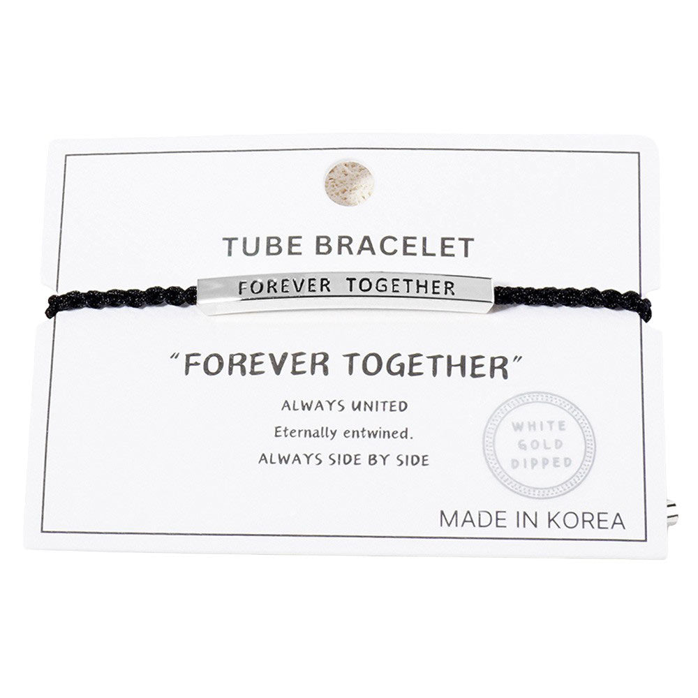 Gold Dipped FOREVER TOGETHER Pointed Rope Pull Tie Bracelet