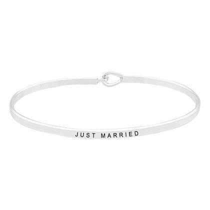 Just Married Thin Metal Hook Bracelet