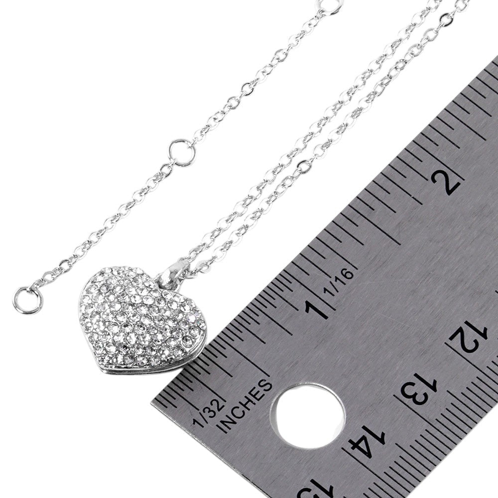 Pave heart pendant necklace