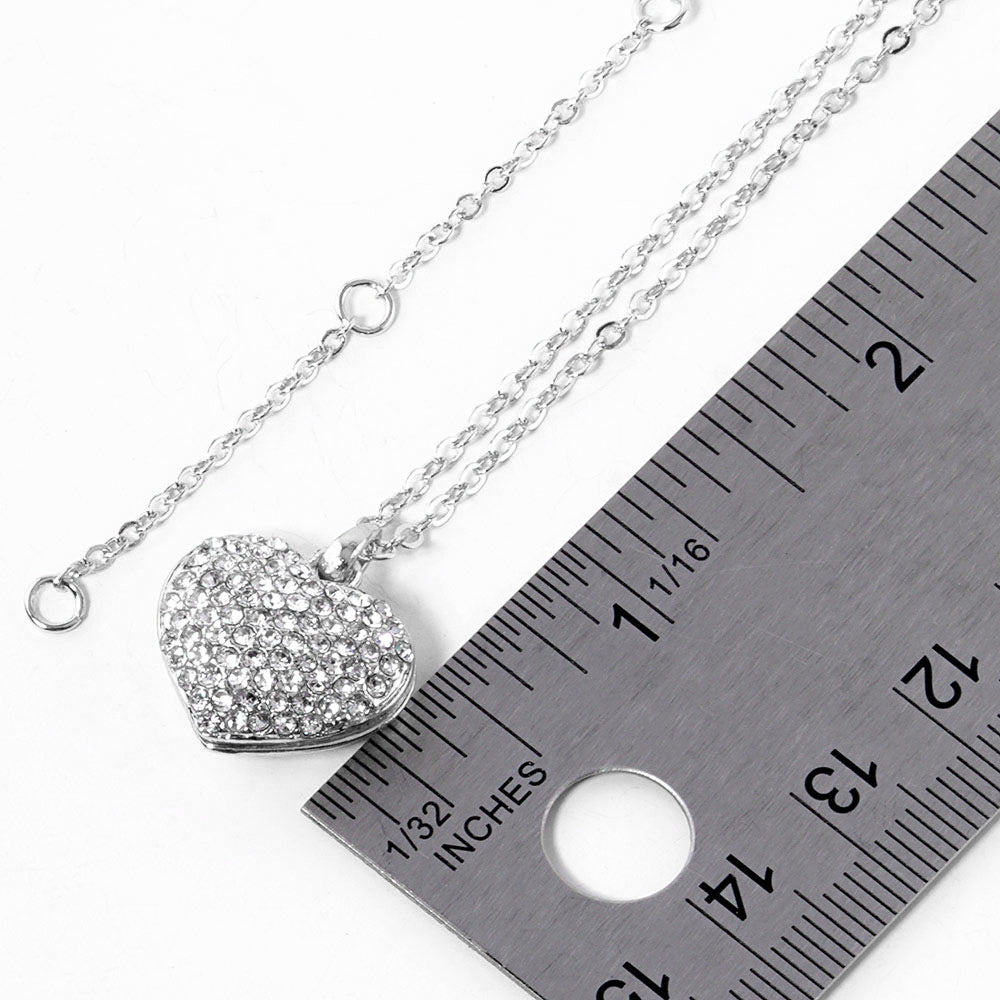 Pave heart pendant necklace