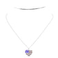 Rhinestone Embellished American USA Flag Pendant Necklace