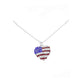 Rhinestone Embellished American USA Flag Pendant Necklace