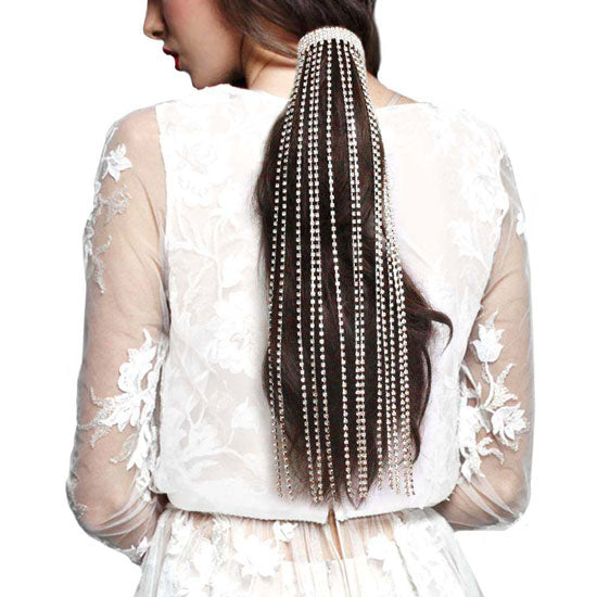 Rhinestone Fringe Barrette