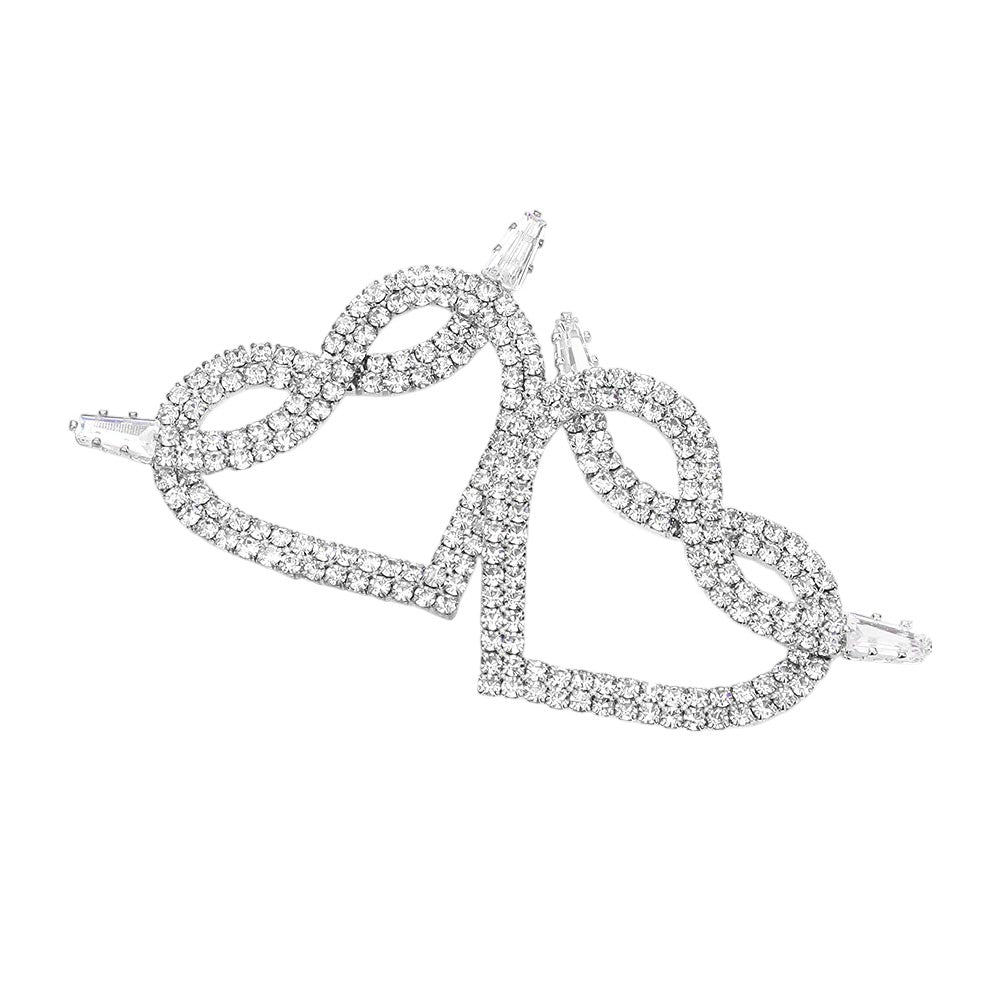 Rhinestone Pave Heart Earrings