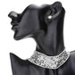 Rhinestone Trimmed Metal Choker Jewelry Set