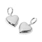 SECRET BOX Stainless Steel Heart Dangle Huggie Hoop Earrings