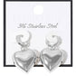 SECRET BOX Stainless Steel Heart Dangle Huggie Hoop Earrings