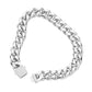 Stainless Steel CZ Embellished Metal Chain Link Bracelet