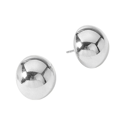 Stainless Steel Dome Stud Earrings
