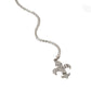 Stone Paved Fleur de Lis Pendant Necklace
