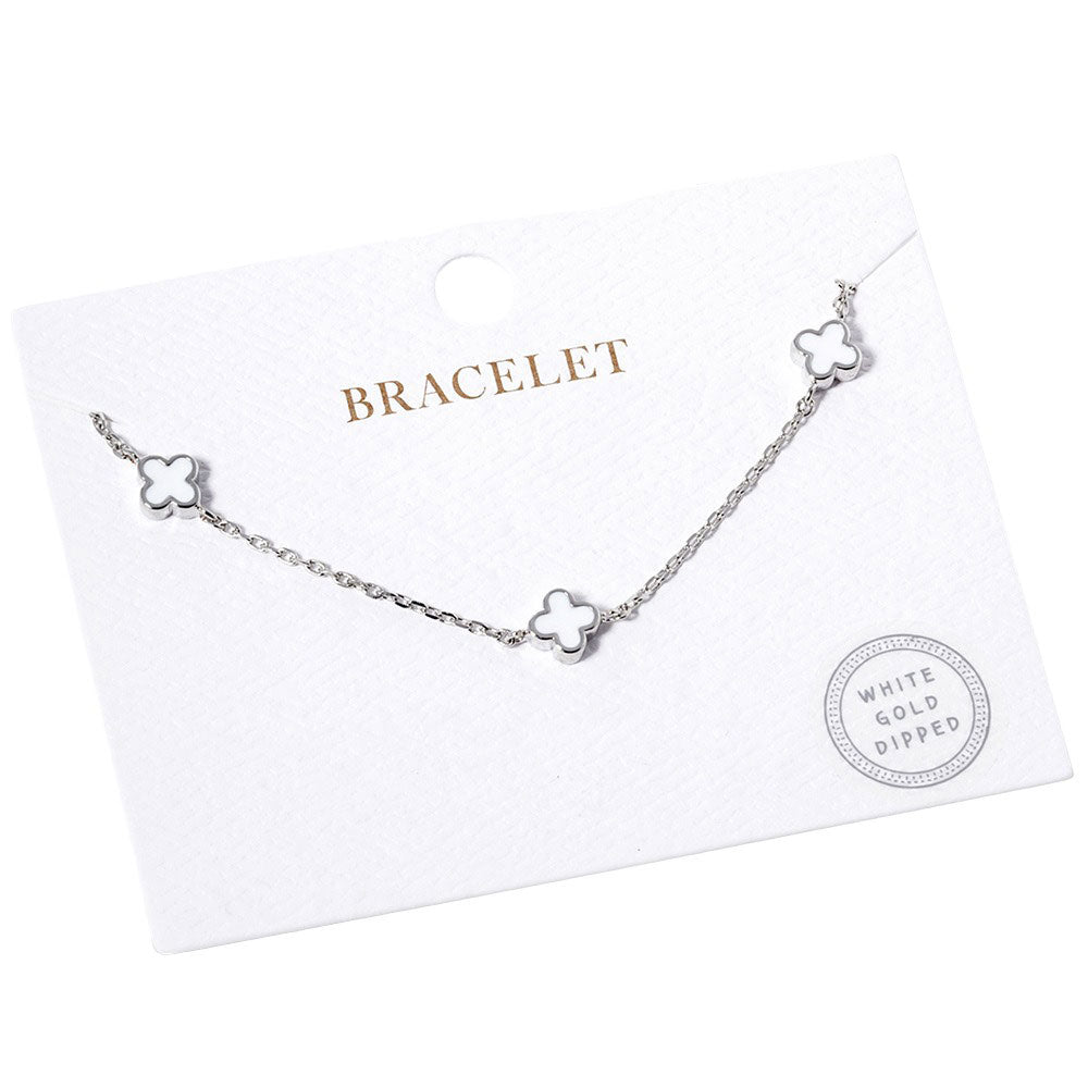 Gold Dipped Triple Quatrefoil Link Bracelet