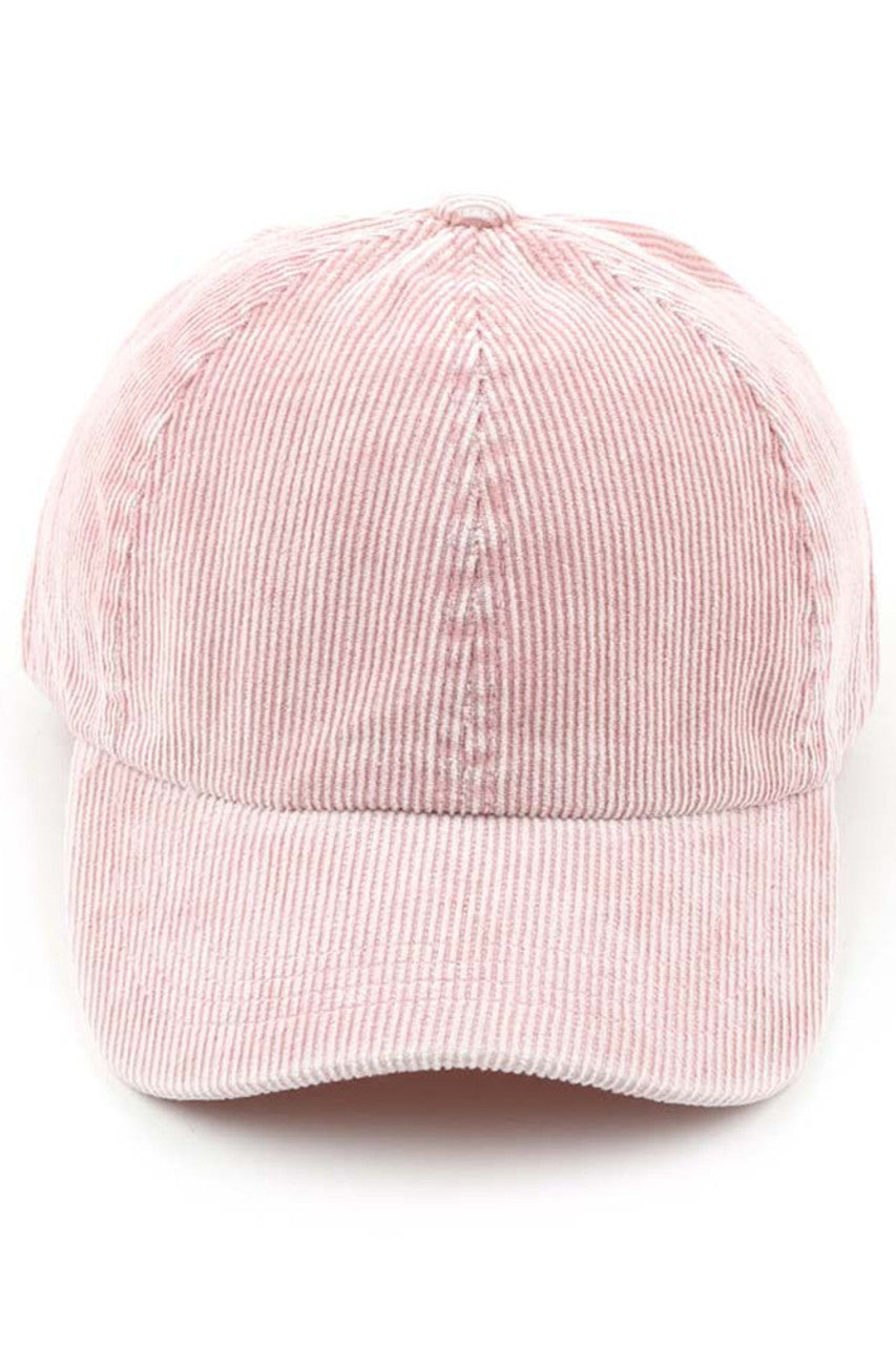 C.C Women's Stonewashed Corduroy Criss Cross Ponytail Cap
