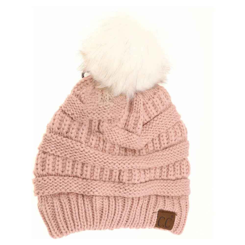 Classic Matching Fur Pom C.C Beanie