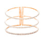 3Row Split Layer Round Crystal Detail Cuff Evening Bracelet