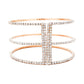 3Row Split Layer Round Crystal Detail Cuff Evening Bracelet