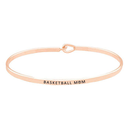 Basketball Mom Brass Thin Metal Hook Bracelet