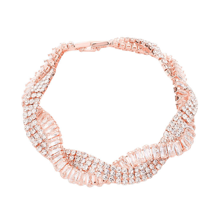Braided CZ Evening Bracelet