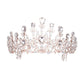 Crystal Teardrop Detail Bubble Stone Pave Marquise Tiara