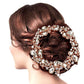 Floral Pave Glass Crystal Hair Comb