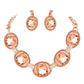 Pave Trim Glass Crystal Link Necklace
