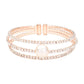 Pearl Accented Split Rhinestone Evening Cuff Bracelet